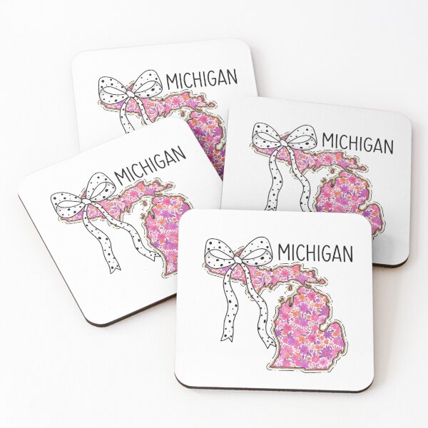 Item preview, Cute Michigan Floral Map Graphic Coquette Bow Design designed and sold by Paper Drip.