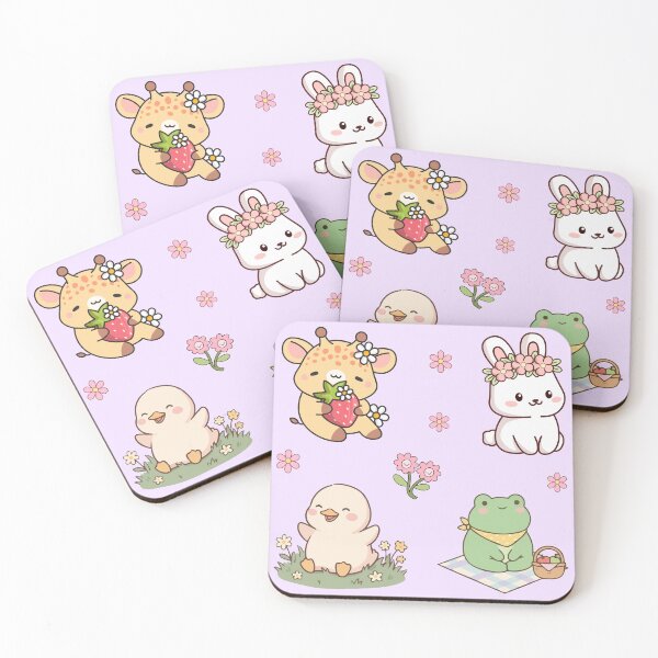 Item preview, Cute animals Aesthetic Cute Cottagecore Frog Bunny Giraffe Soft Pastel Cozy Vibe stickers designed and sold by Art IN Pack.