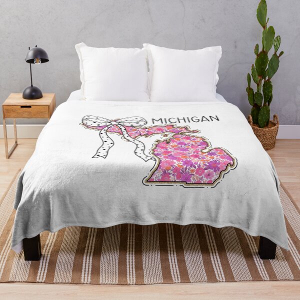 Item preview, Cute Michigan Floral Map Graphic Coquette Bow Design designed and sold by Paper Drip.