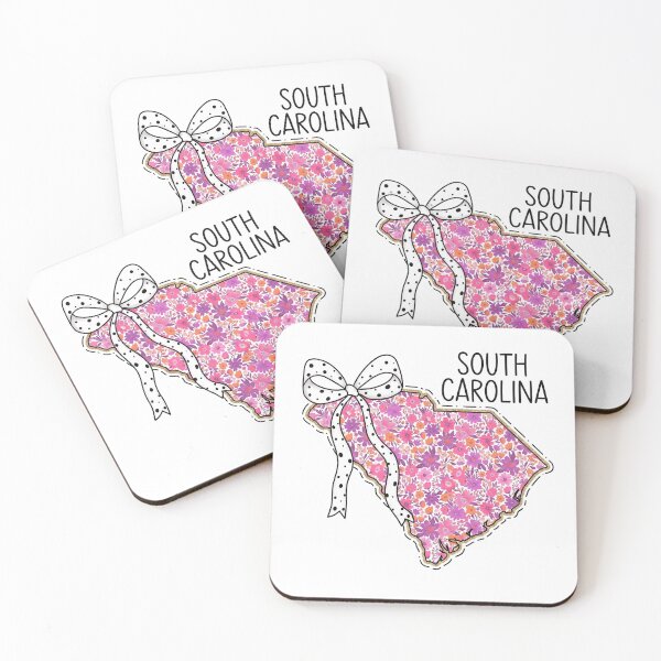 Item preview, Cute South Carolina Floral Map Graphic Coquette Bow Design designed and sold by Paper Drip.