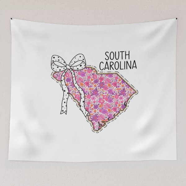 Item preview, Cute South Carolina Floral Map Graphic Coquette Bow Design designed and sold by Paper Drip.