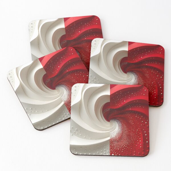 Item preview, Dual Spiral Abstraction in Red and White designed and sold by Vicky Brago-Mitchell®.