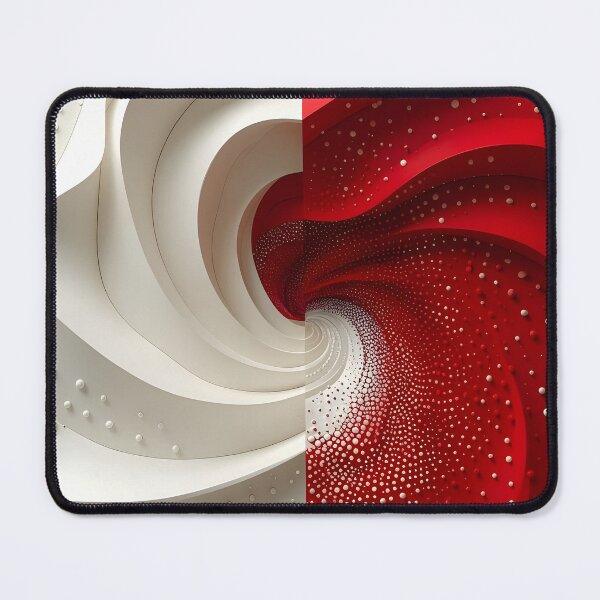 Item preview, Dual Spiral Abstraction in Red and White designed and sold by Vicky Brago-Mitchell®.