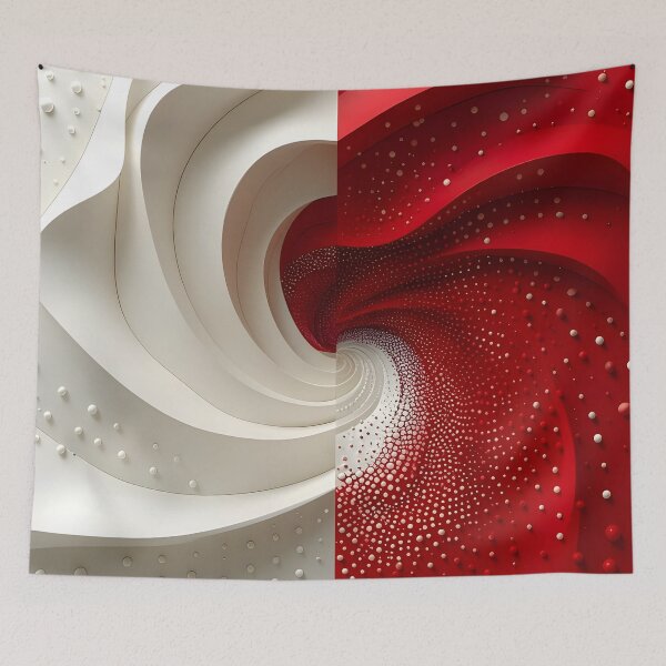 Item preview, Dual Spiral Abstraction in Red and White designed and sold by Vicky Brago-Mitchell®.