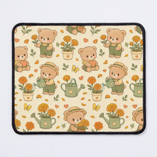 Item preview, Teddy Bear Marigold Garden Pattern designed and sold by Soft Berry Studio.