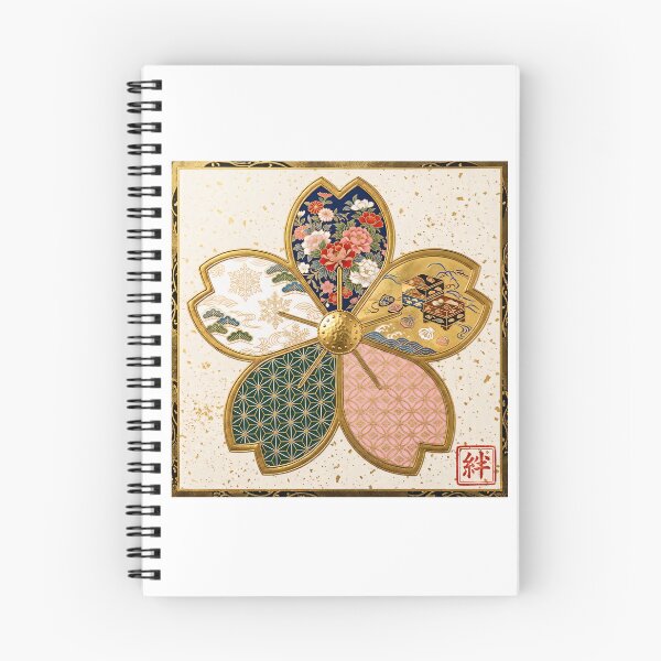 Item preview, Kizuna — Japanese Cherry Blossom Crest Art Print | Peony & Shell Kamon Pattern designed and sold by KimonoKotoba.
