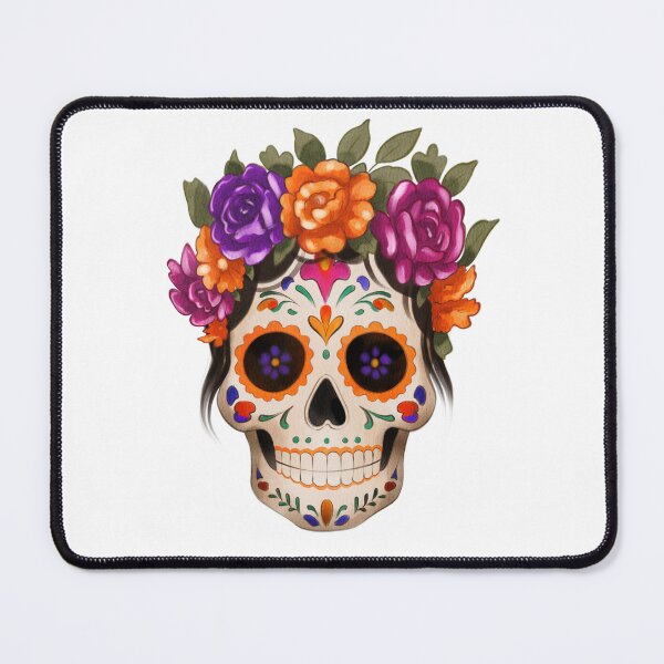 Item preview, Floral Sugar Skull with Flower Crown Watercolor Illustration designed and sold by Ms. Iryna.