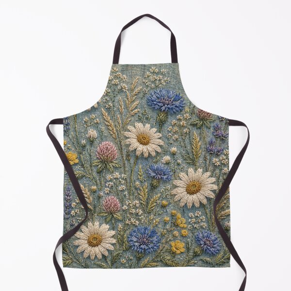 Item preview, Wildflower Meadow Faux Embroidery Botanical Artwork designed and sold by HavuNordicShop.