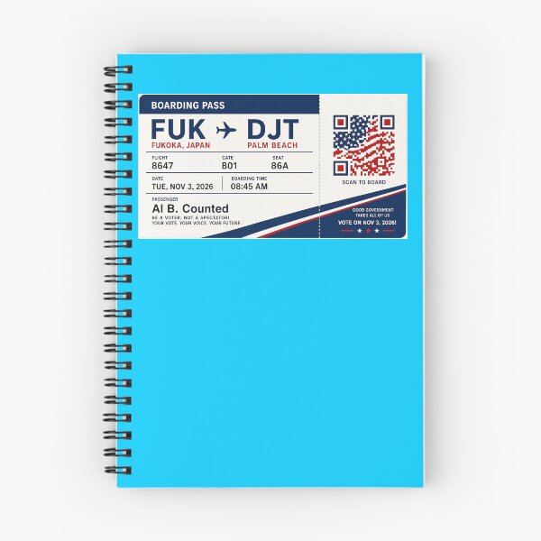 Item preview, ✈️ FUK → DJT Boarding Pass - LAST CALL FOR DEMOCRACY COLLECTION ✈️ - Passenger Al B. Counted designed and sold by WheelieGdArt.