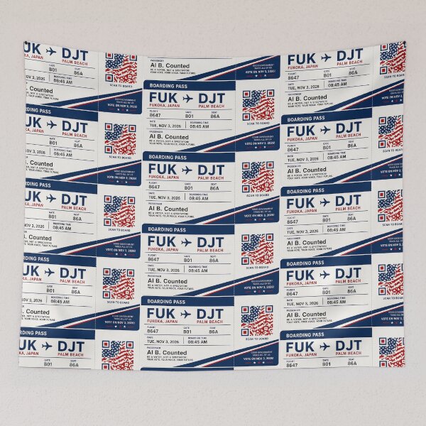 Item preview, ✈️ FUK → DJT Boarding Pass - LAST CALL FOR DEMOCRACY COLLECTION ✈️ - Passenger Al B. Counted designed and sold by WheelieGdArt.