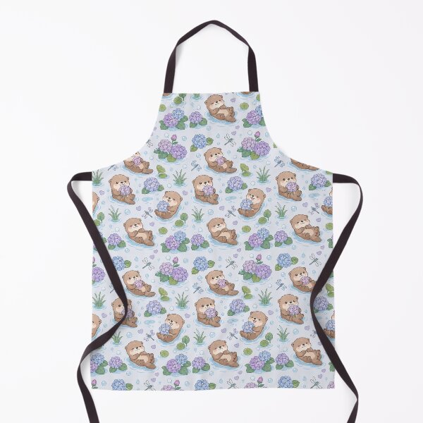 Item preview, Otter Hydrangea River Pattern designed and sold by Soft Berry Studio.