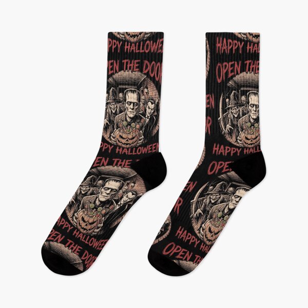 Item preview, Open The Door Happy Halloween Classic Monsters designed and sold by d247.