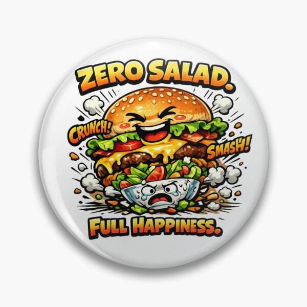 Item preview, Zero Salad Full Happiness: Comedy Burger Over Healthy Salad designed and sold by irfanshikh.