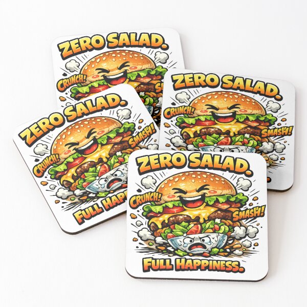 Item preview, Zero Salad Full Happiness: Comedy Burger Over Healthy Salad designed and sold by irfanshikh.