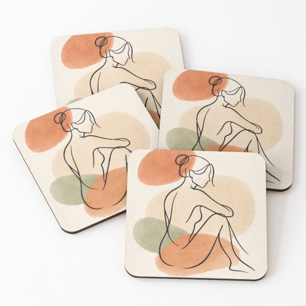 Item preview, Minimalist Female Line Art - Abstract Terracotta and Beige Silhouette Poster designed and sold by Bela Ambrus.