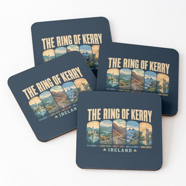 Item preview, Ring of Kerry Ireland Landmarks Illustration Vintage designed and sold by KrisSidDesigns.
