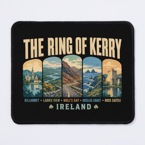 Item preview, Ring of Kerry Ireland Landmarks Illustration Vintage designed and sold by KrisSidDesigns.