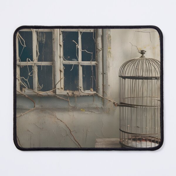Item preview, Abandoned Vintage Bird Cage by an Old Window in a Dusty Forgotten Room designed and sold by oleend.