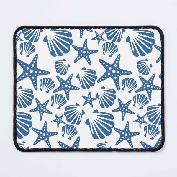 Item preview, Blue Starfish and Seashell Seamless Pattern designed and sold by BetweenForms.