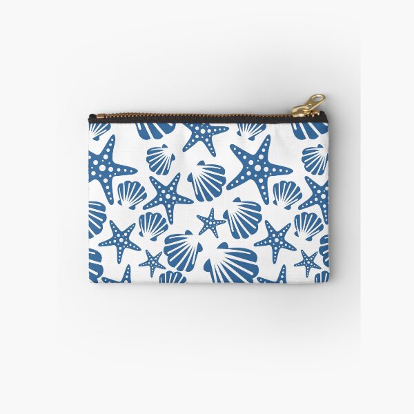Item preview, Blue Starfish and Seashell Seamless Pattern designed and sold by BetweenForms.