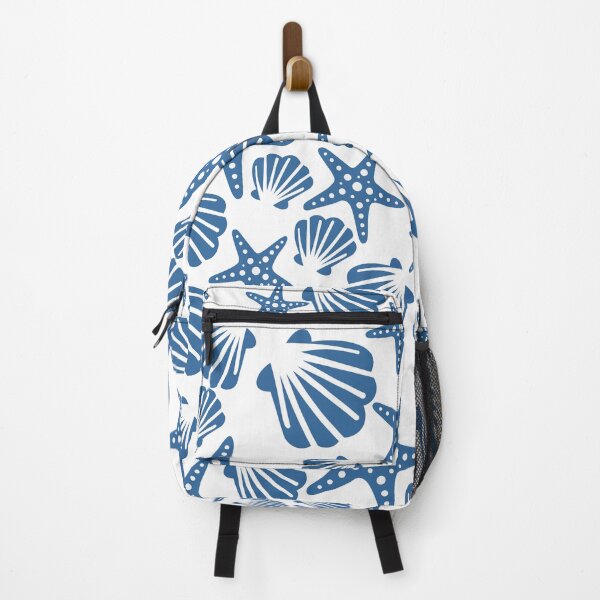 Item preview, Blue Starfish and Seashell Seamless Pattern designed and sold by BetweenForms.