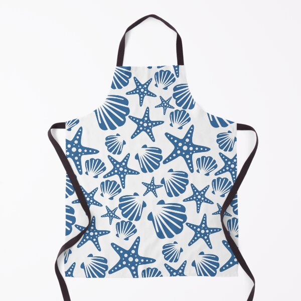 Item preview, Blue Starfish and Seashell Seamless Pattern designed and sold by BetweenForms.