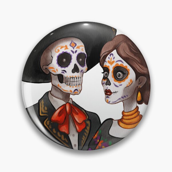 Item preview, Day of the Dead Couple Watercolor Illustration designed and sold by Ms. Iryna.