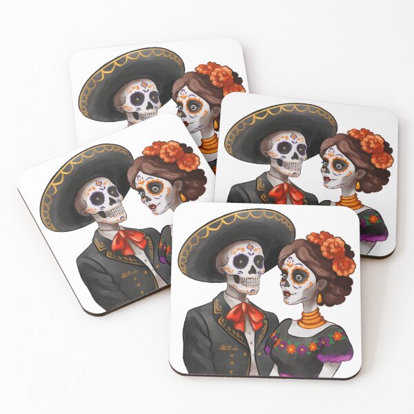 Item preview, Day of the Dead Couple Watercolor Illustration designed and sold by Ms. Iryna.