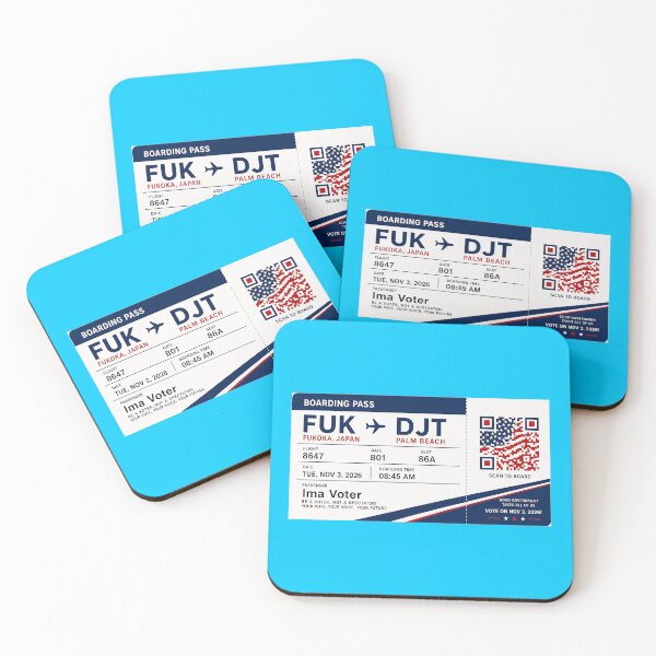 Item preview, ✈️ FUK → DJT Boarding Pass - LAST CALL FOR DEMOCRACY COLLECTION ✈️ - Passenger  Ima Voter designed and sold by WheelieGdArt.