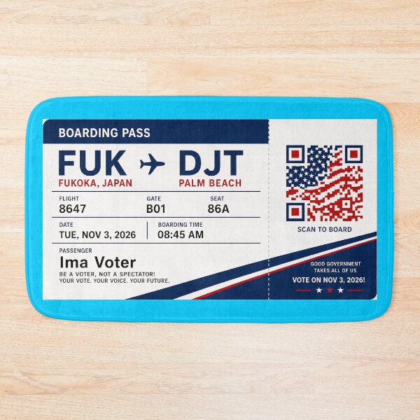 Item preview, ✈️ FUK → DJT Boarding Pass - LAST CALL FOR DEMOCRACY COLLECTION ✈️ - Passenger  Ima Voter designed and sold by WheelieGdArt.