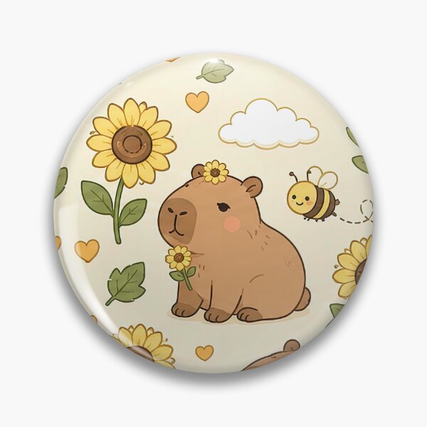 Item preview, Capybara Sunflower Field Pattern designed and sold by Soft Berry Studio.