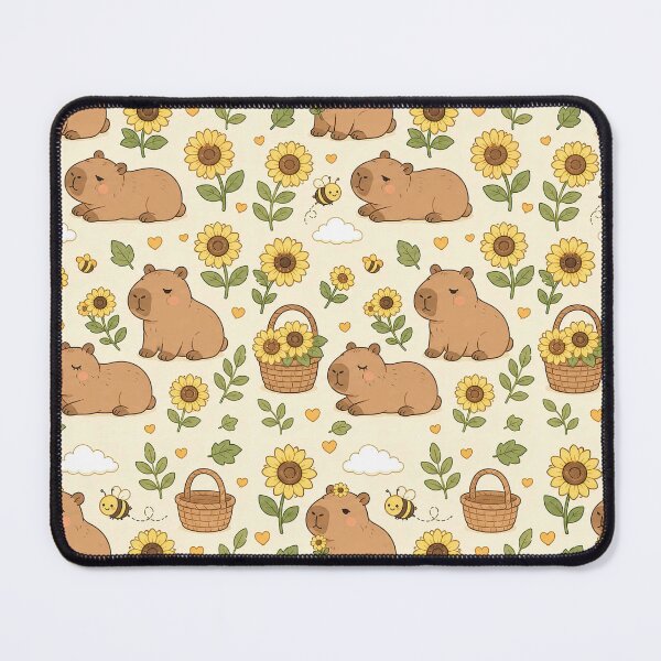 Item preview, Capybara Sunflower Field Pattern designed and sold by Soft Berry Studio.