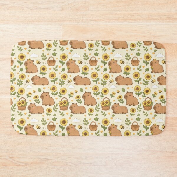 Item preview, Capybara Sunflower Field Pattern designed and sold by Soft Berry Studio.