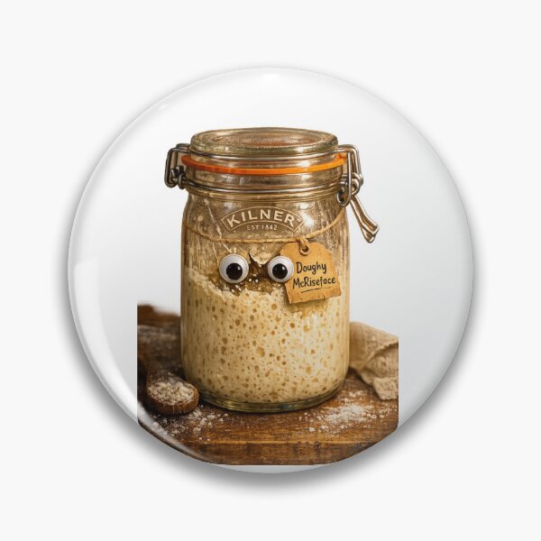 Item preview, Sourdough Starter in Kilner Jar – Cute Googly Eyes & Nametag Illustration designed and sold by EdgeSphere.