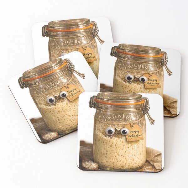 Item preview, Sourdough Starter in Kilner Jar – Cute Googly Eyes & Nametag Illustration designed and sold by EdgeSphere.