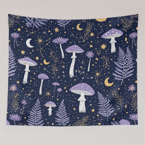 Item preview, Enchanted Midnight Garden - Celestial Forest Cottagecore Pattern designed and sold by thepixelcloset.