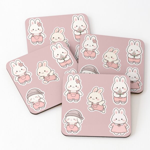 Item preview, Bunny Cute animals stickers Cute Coquette Bunny Soft Pastel Pink Cozy Vibe Garden Picnic Soft Pastel Cozy Vibe sticker pack Set designed and sold by Art IN Pack.