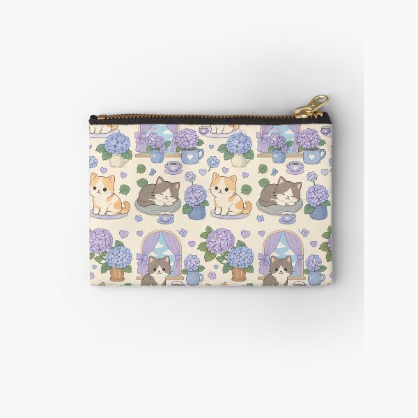 Item preview, Cozy Cat Hydrangea Window Pattern designed and sold by Soft Berry Studio.