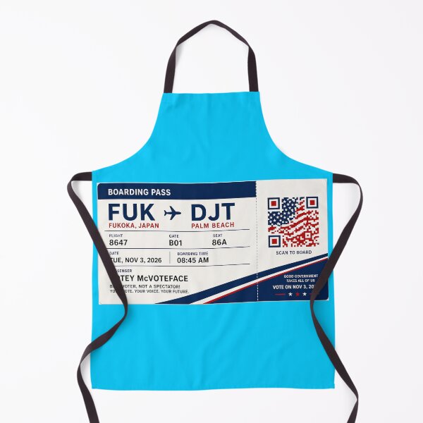 Item preview, ✈️ FUK → DJT Boarding Pass - LAST CALL FOR DEMOCRACY COLLECTION ✈️ - Passenger  Votey McVoteFace designed and sold by WheelieGdArt.