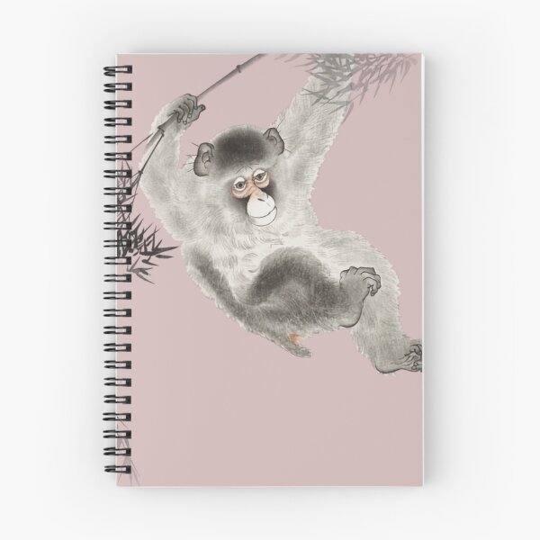 Item preview, Japanese Animal Art - Monkey - Modern Ukiyo-e - Japandi, Dusty Pink designed and sold by Black Swallow.