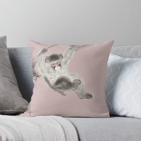 Item preview, Japanese Animal Art - Monkey - Modern Ukiyo-e - Japandi, Dusty Pink designed and sold by Black Swallow.