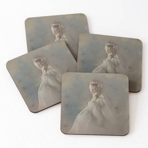 Item preview, Ethereal Ghostly Woman in Flowing White Dress Surrounded by Dreamlike Mist designed and sold by oleend.