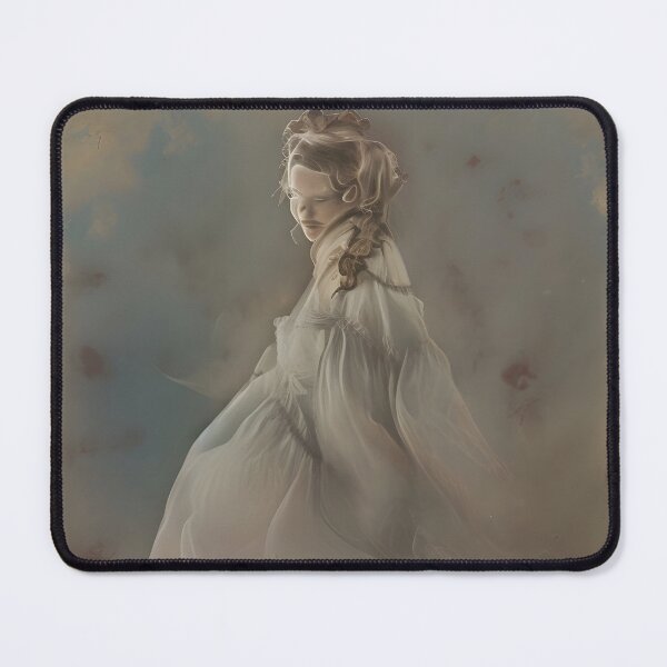 Item preview, Ethereal Ghostly Woman in Flowing White Dress Surrounded by Dreamlike Mist designed and sold by oleend.
