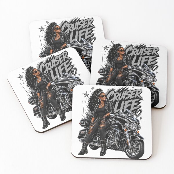 Item preview, Sexy female biker on a cruiser designed and sold by Sendgoodvibes.