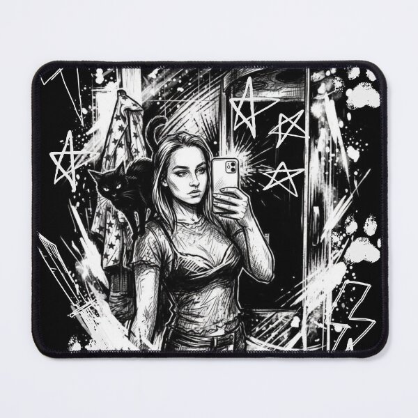 Item preview, mirror and black cat - Black designed and sold by CaylaTay.