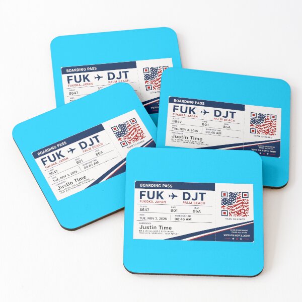 Item preview, ✈️ FUK → DJT Boarding Pass - LAST CALL FOR DEMOCRACY COLLECTION ✈️ - Passenger - Justin Time designed and sold by WheelieGdArt.