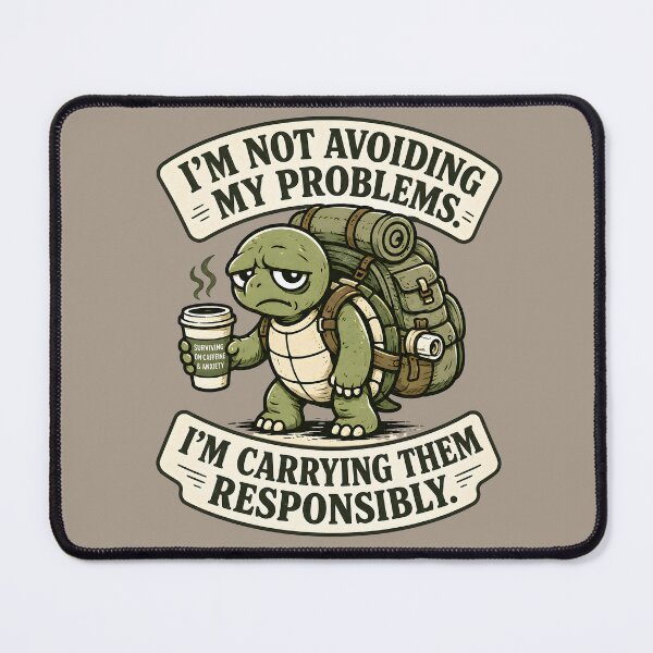 Item preview, Emotional Support Turtle Shirt, I'm Not Avoiding My Problems I'm Carrying Them Responsibly, Funny Adulting Anxiety Quote, Cute Turtle Graphic Tee, Introvert Humor Gift designed and sold by  MAD's Recreation Studio.