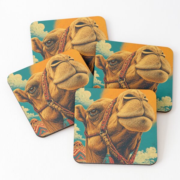 Item preview, Retro Camel Portrait – Vintage Halftone Desert Wildlife Illustration designed and sold by Jandedan.