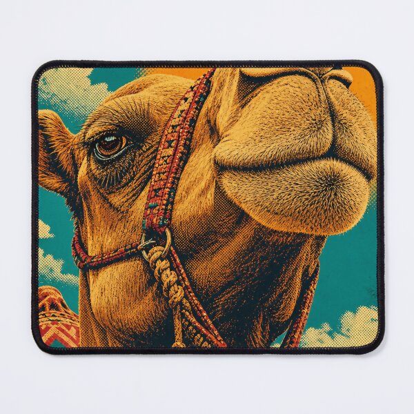 Item preview, Retro Camel Portrait – Vintage Halftone Desert Wildlife Illustration designed and sold by Jandedan.