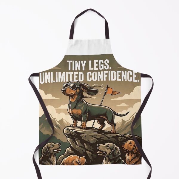 Item preview, Tiny Legs Unlimited Confidence Funny Dachshund Mountain Poster designed and sold by jgoteiner.